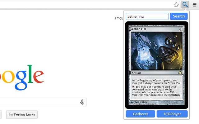 MTG Quick Search  from Chrome web store to be run with OffiDocs Chromium online