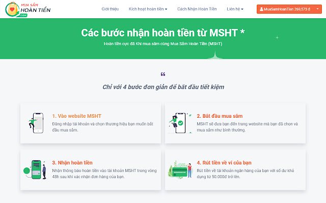 Mua Sắm Hoàn Tiền MuaSamHoanTien.com  from Chrome web store to be run with OffiDocs Chromium online