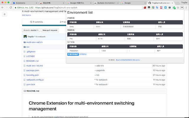 Multi Environment Manager  from Chrome web store to be run with OffiDocs Chromium online