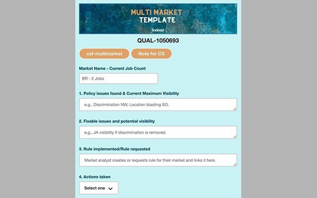 Multi Market Tickets Template  from Chrome web store to be run with OffiDocs Chromium online