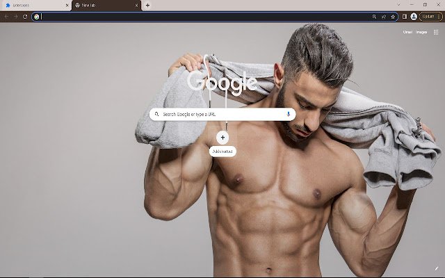 Muscle Man Browser Theme  from Chrome web store to be run with OffiDocs Chromium online