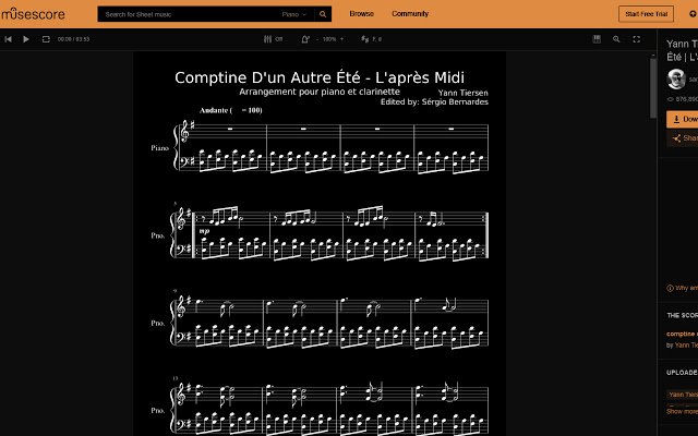 Musescore Lazy Dark Theme ze sklepu internetowego Chrome do uruchomienia z OffiDocs Chromium online