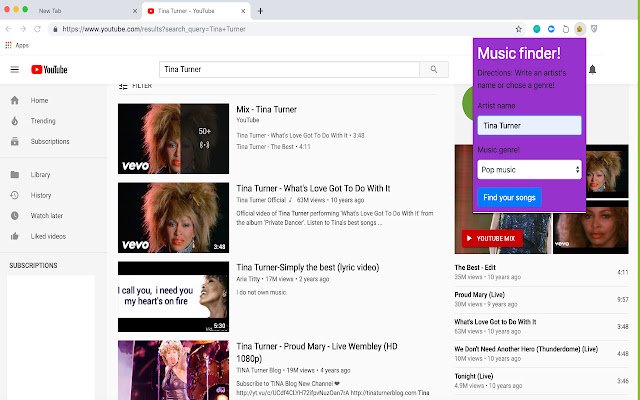 Music finder!  from Chrome web store to be run with OffiDocs Chromium online