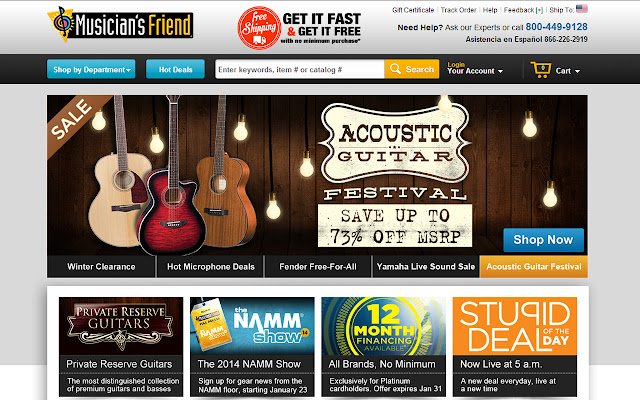 Musicians Friend  from Chrome web store to be run with OffiDocs Chromium online