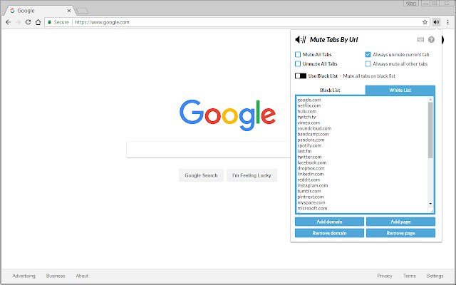 Mute Tabs By Url  from Chrome web store to be run with OffiDocs Chromium online