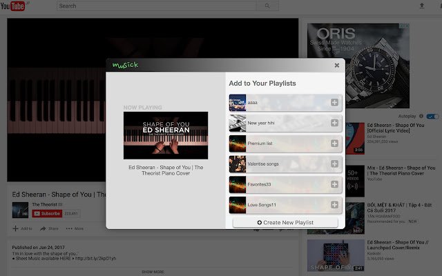 Muusick Playlists  from Chrome web store to be run with OffiDocs Chromium online