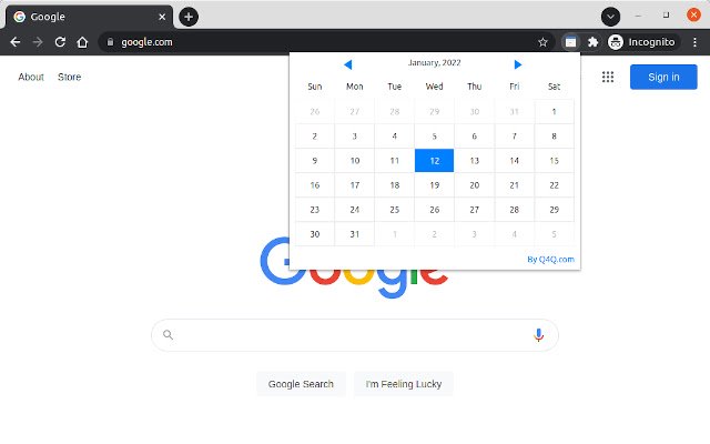 Mon calendrier par Q4Q de la boutique en ligne Chrome doit être exécuté avec OffiDocs Chromium en ligne