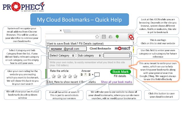 My Cloud Bookmarks  from Chrome web store to be run with OffiDocs Chromium online