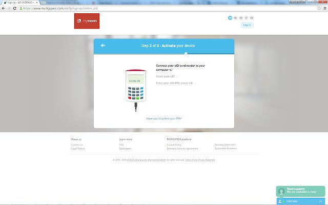 MYDIGIPASS eID card reader extension  from Chrome web store to be run with OffiDocs Chromium online