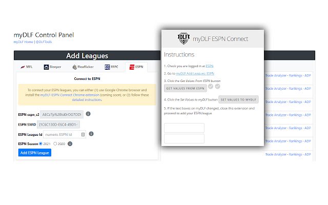 myDLF ESPN از فروشگاه وب Chrome متصل شوید تا با OffiDocs Chromium به صورت آنلاین اجرا شود