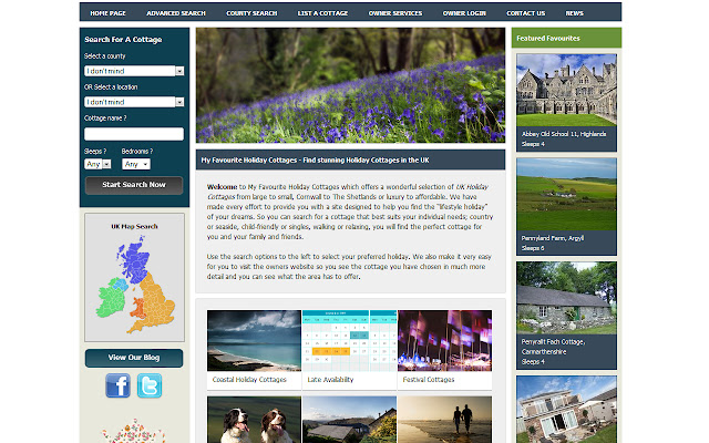 My Favourite Holiday Cottages  from Chrome web store to be run with OffiDocs Chromium online