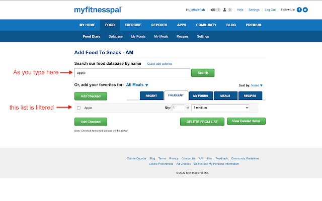 myfitnesspal Chrome web mağazasından OffiDocs Chromium çevrimiçi ile çalıştırılacak DAHA KOLAY arama