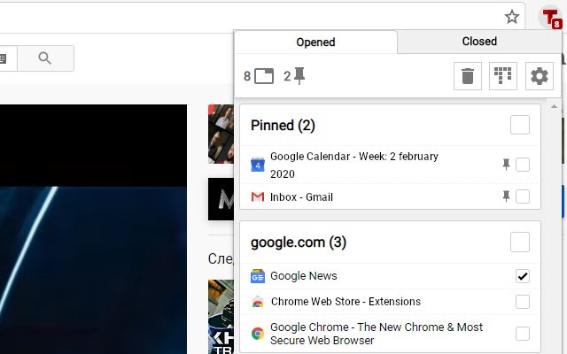 MyTabs  from Chrome web store to be run with OffiDocs Chromium online