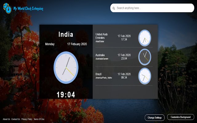 My World Clock Extension  from Chrome web store to be run with OffiDocs Chromium online