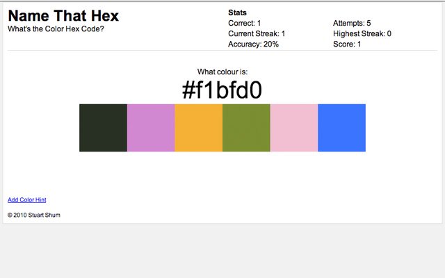 Name That Hex de Chrome web store para ejecutarse con OffiDocs Chromium en línea