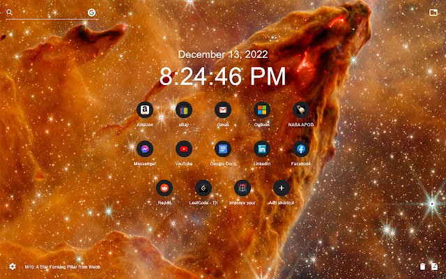 NASA Astronomy Space New Tab  from Chrome web store to be run with OffiDocs Chromium online