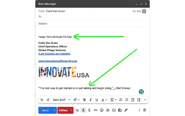 National Day Gmail Signatures  from Chrome web store to be run with OffiDocs Chromium online