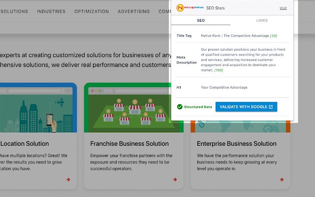 NativeRank SEO Stats  from Chrome web store to be run with OffiDocs Chromium online