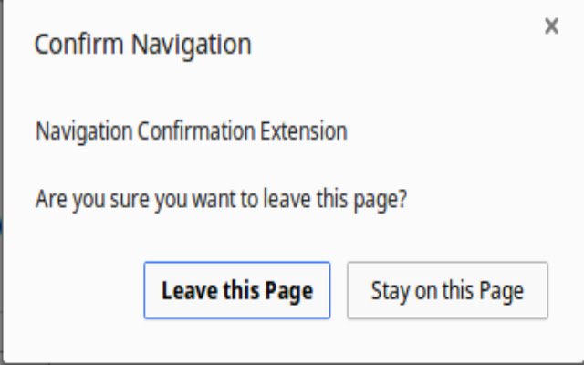 Navigation Confirmation  from Chrome web store to be run with OffiDocs Chromium online