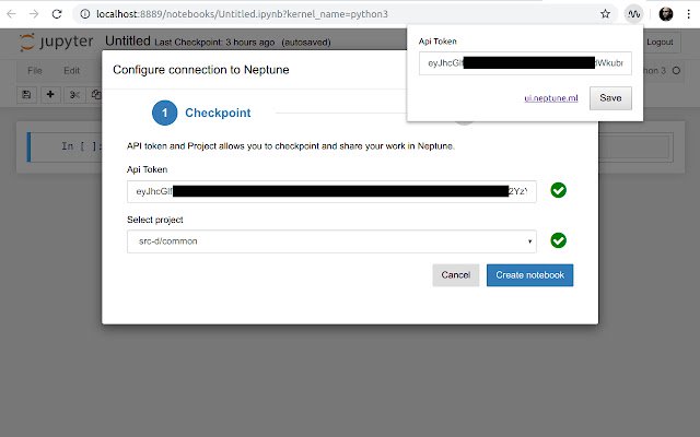 Neptune API Token Autofiller para sa Jupyter mula sa Chrome web store na tatakbo sa OffiDocs Chromium online