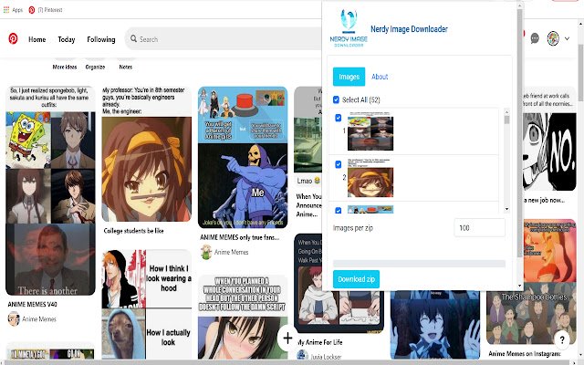 Nerdy Image Downloader aus dem Chrome Web Store zur Ausführung mit OffiDocs Chromium online