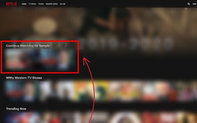 Netflix move Continue Watching to first row  from Chrome web store to be run with OffiDocs Chromium online