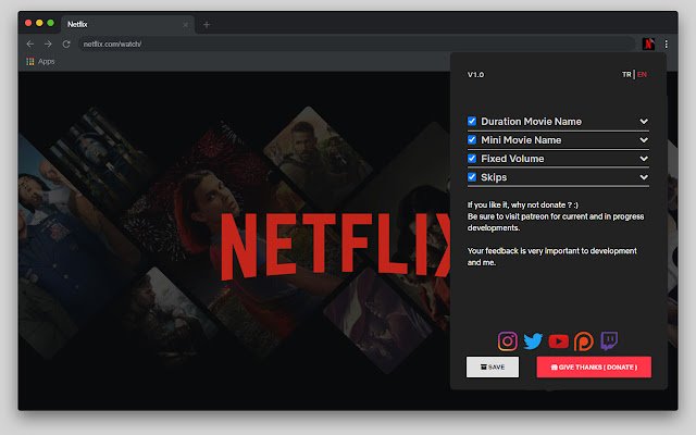 Netflix ToolBox aus dem Chrome Web Store zur Ausführung mit OffiDocs Chromium online