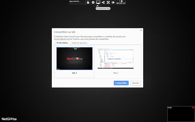 NetGlobe Video Cloud Screen Sharing  from Chrome web store to be run with OffiDocs Chromium online