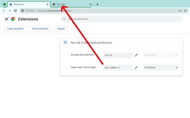 New Tab To Right Keyboard Shortcut  from Chrome web store to be run with OffiDocs Chromium online