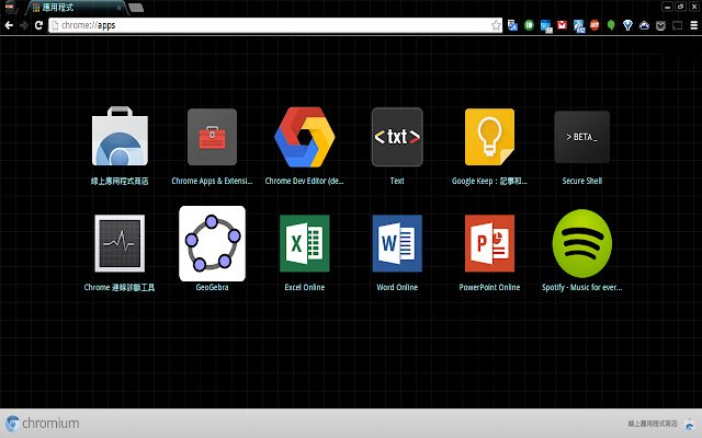 New Tab with chrome apps  from Chrome web store to be run with OffiDocs Chromium online