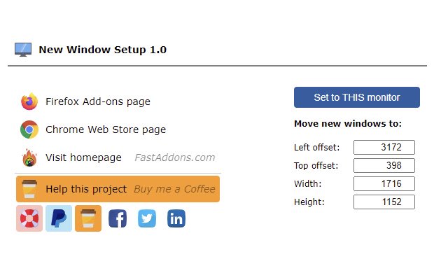 New Window Setup  from Chrome web store to be run with OffiDocs Chromium online