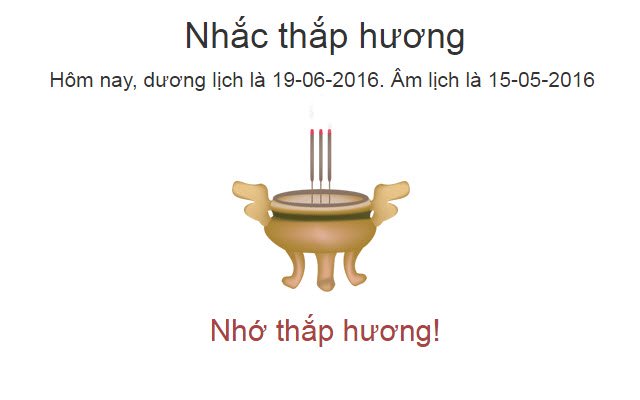 Nhắc thắp hương  from Chrome web store to be run with OffiDocs Chromium online