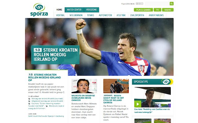 Nicer Sporza  from Chrome web store to be run with OffiDocs Chromium online