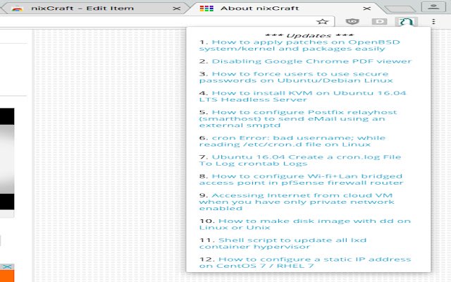 nixCraft  from Chrome web store to be run with OffiDocs Chromium online