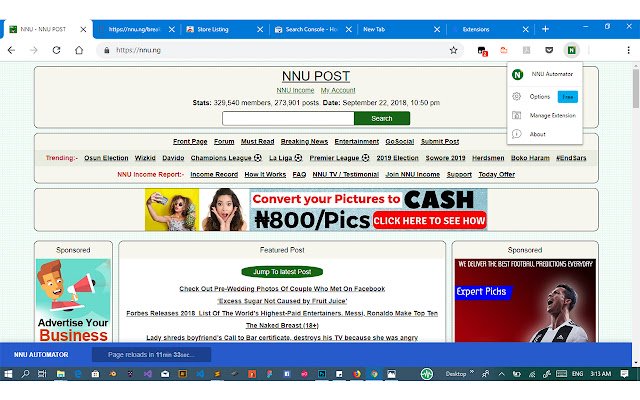 NNU News Automator  from Chrome web store to be run with OffiDocs Chromium online