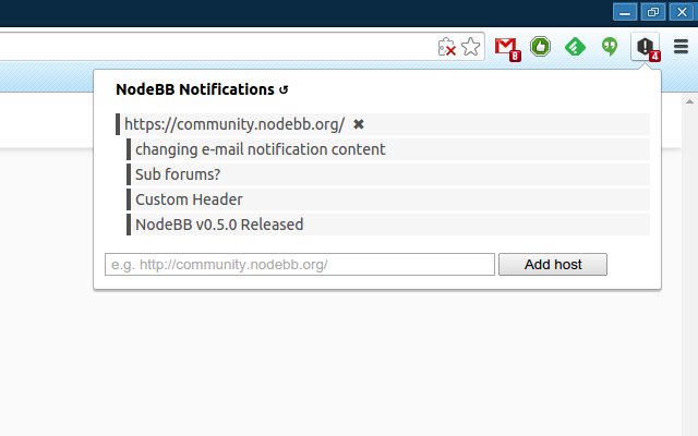 NodeBB Notifier  from Chrome web store to be run with OffiDocs Chromium online