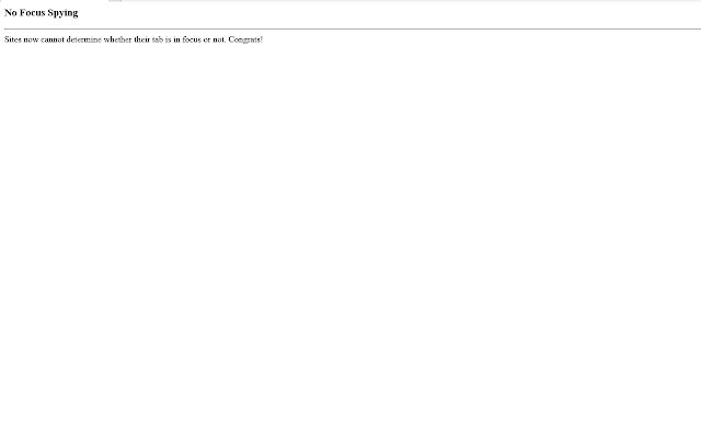 No Focus Spying  from Chrome web store to be run with OffiDocs Chromium online