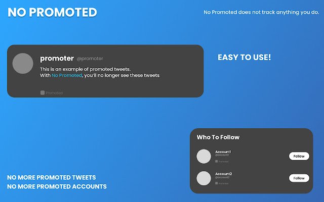 No Promoted Twitter Ad Blocker  from Chrome web store to be run with OffiDocs Chromium online