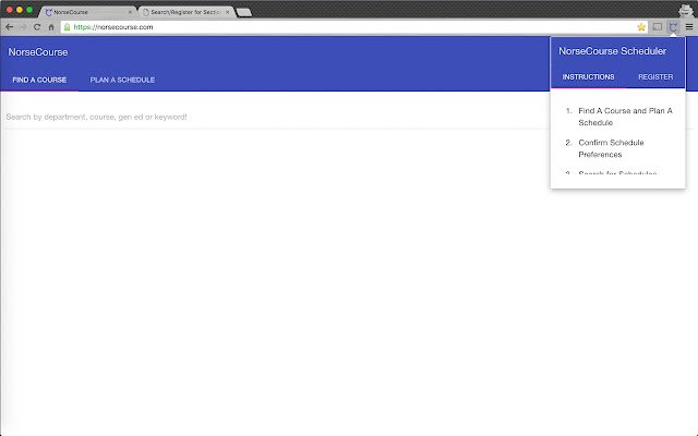 NorseCourse Scheduler  from Chrome web store to be run with OffiDocs Chromium online