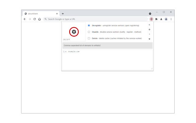 No Service Worker  from Chrome web store to be run with OffiDocs Chromium online