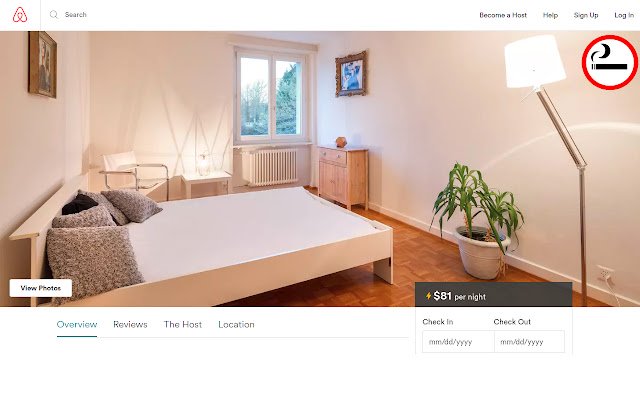 Airbnb dilarang merokok dari toko web Chrome untuk dijalankan dengan OffiDocs Chromium online