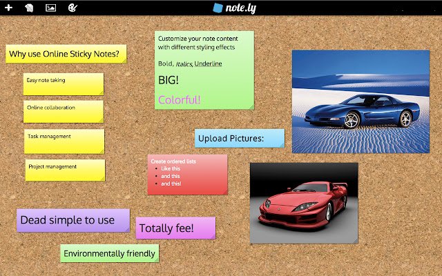 Note.ly Online Sticky Notes  from Chrome web store to be run with OffiDocs Chromium online