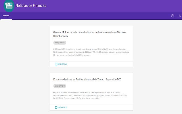 Noticias de Finanzas מחנות האינטרנט של Chrome יופעל עם OffiDocs Chromium באינטרנט