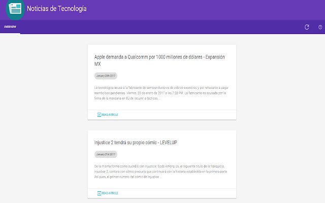 Noticias de Tecnología  from Chrome web store to be run with OffiDocs Chromium online