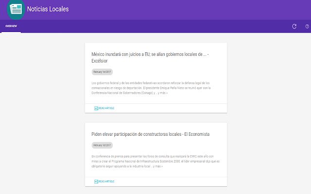 Noticias Locales  from Chrome web store to be run with OffiDocs Chromium online