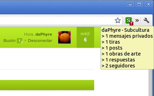 Notificaciones Subcultura  from Chrome web store to be run with OffiDocs Chromium online