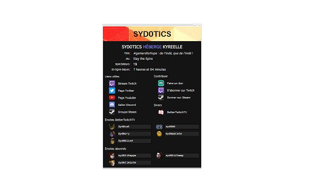 ການແຈ້ງເຕືອນ Twitch Syd0tics ຈາກຮ້ານເວັບ Chrome ທີ່ຈະດໍາເນີນການກັບ OffiDocs Chromium ອອນໄລນ໌