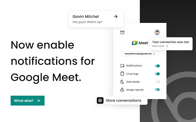 Notifs for Meet™  from Chrome web store to be run with OffiDocs Chromium online