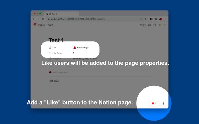 Notion Like Button  from Chrome web store to be run with OffiDocs Chromium online