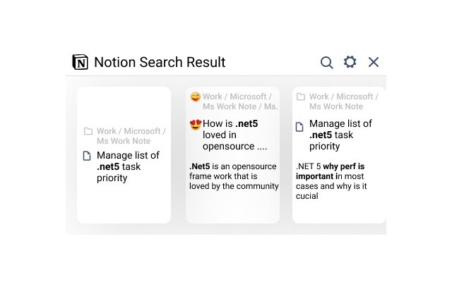 Notion Search Assistant  from Chrome web store to be run with OffiDocs Chromium online